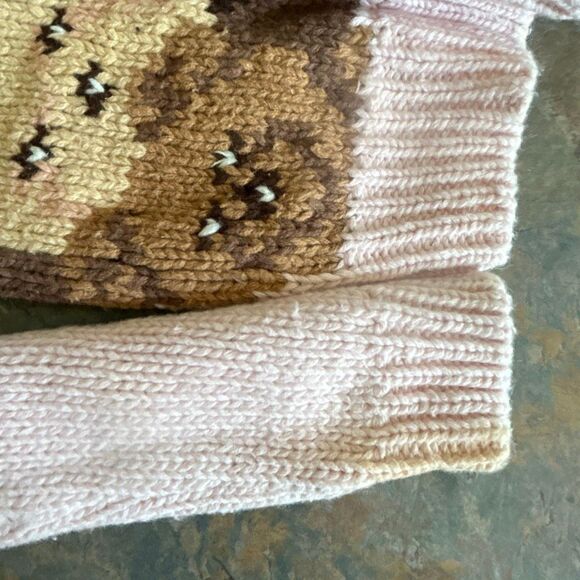 Vintage Kids Teddy Bear Sweater Samantha Taylor Pink with bears front back - Picture 7 of 9